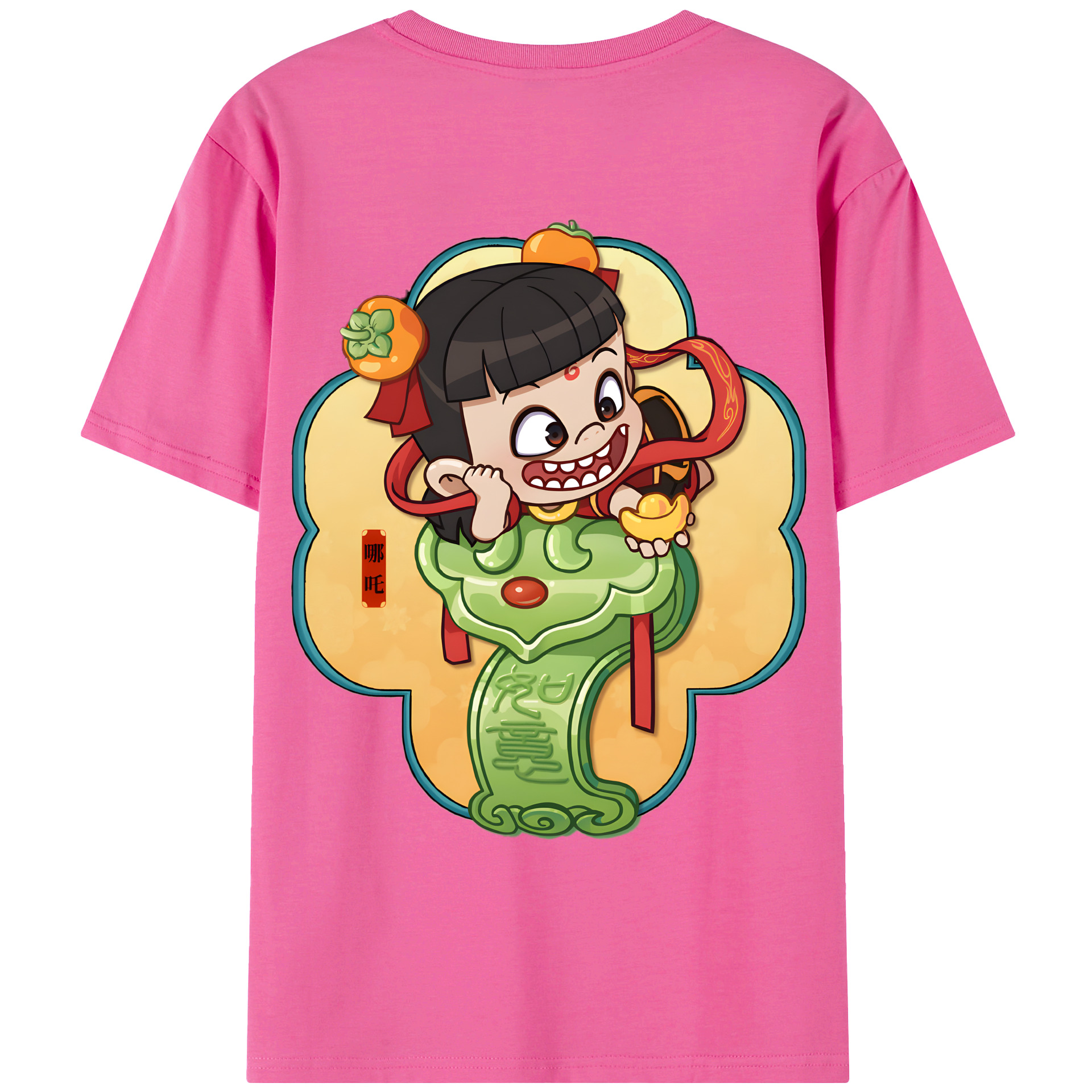 （画像用） Ne Zha 2 ナタ 魔童の大暴れ レディース半袖Tシャツ(バックプリント)